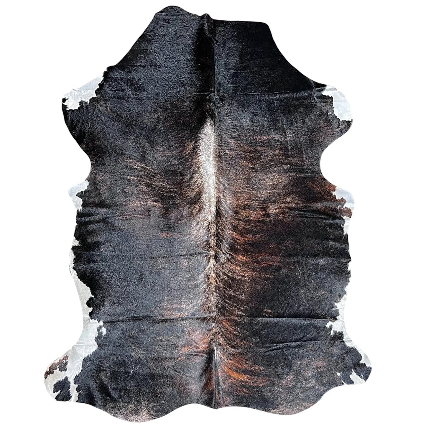 Extra Large Dark Tricolor Cowhide Rug D151 - 5.5x7.4