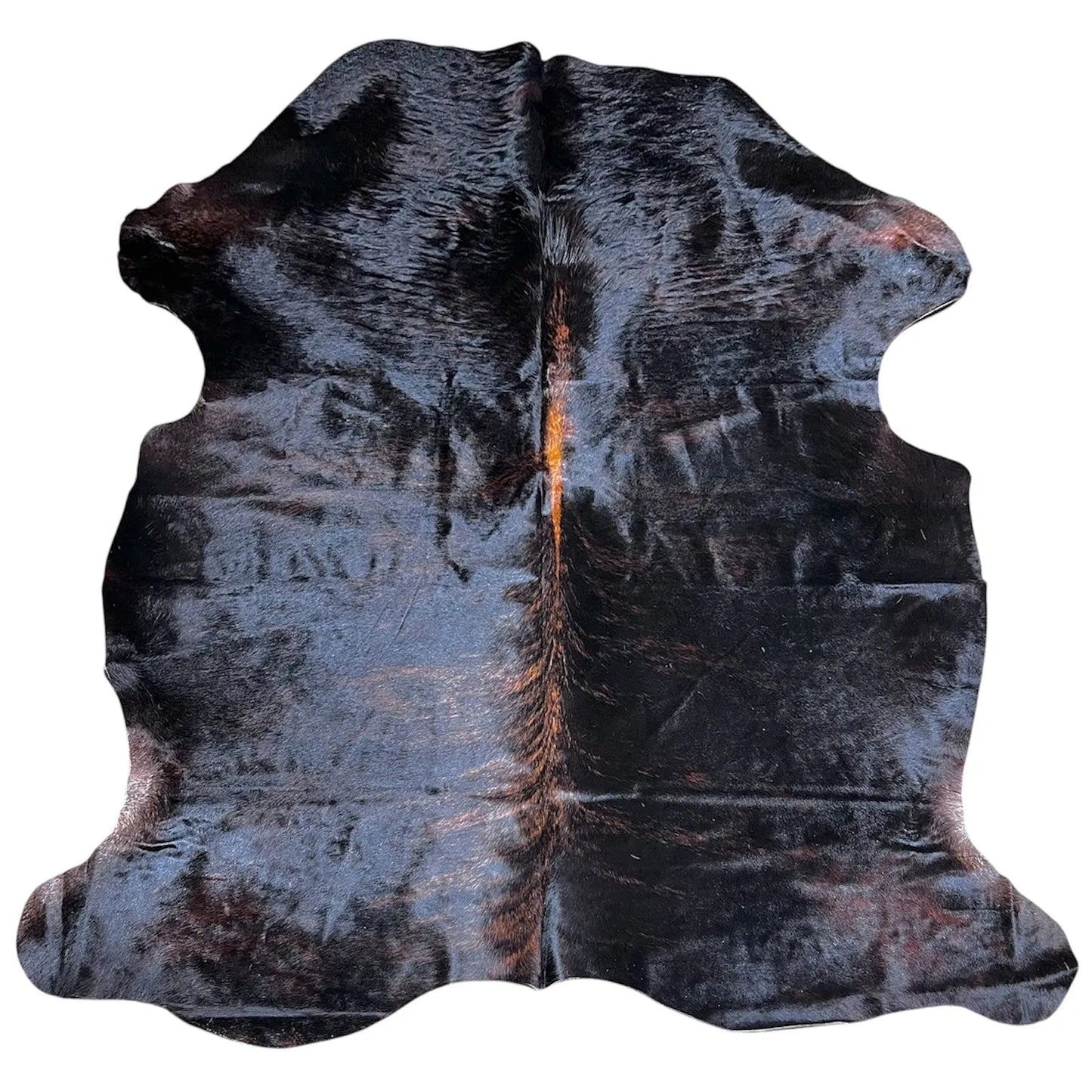 Extra Large Dark Tricolor Cowhide Rug D155 - 6x6.9