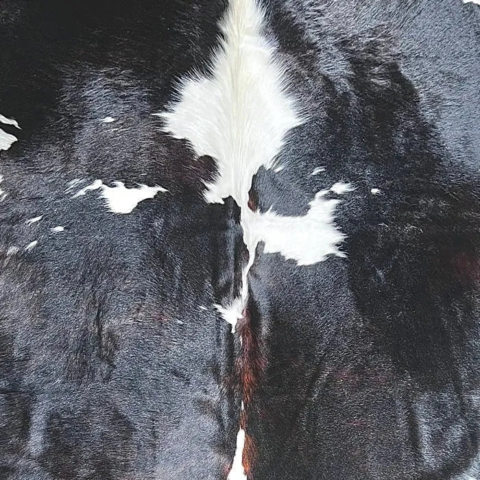 Extra Large Dark Tricolor Cowhide Rug Size 7.1x 8 ft - 5272H