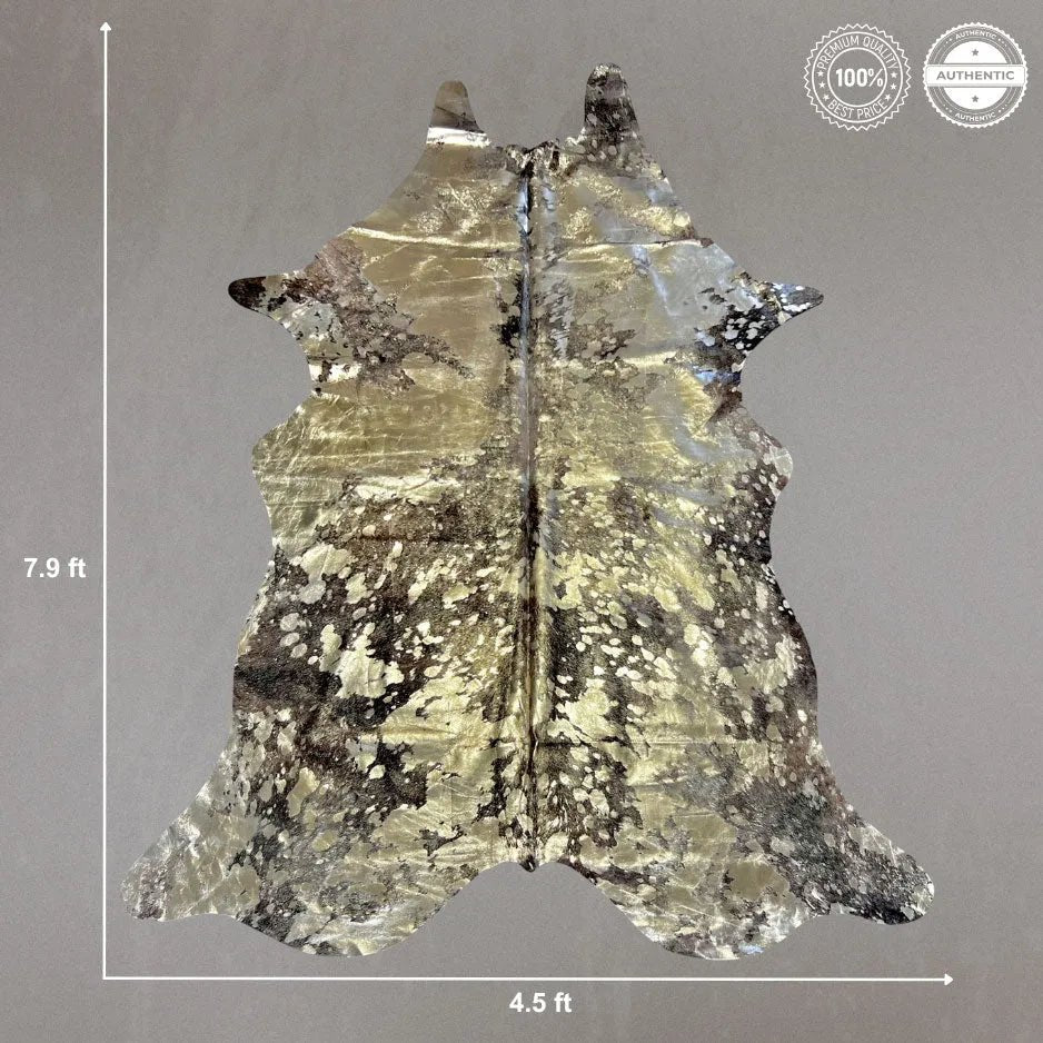 Extra Large Gold Cowhide Size 6.5x 7.9 ft - 5242