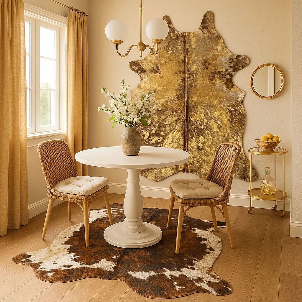 Extra Large Gold Cowhide Size 6.5x 7.9 ft - 5242