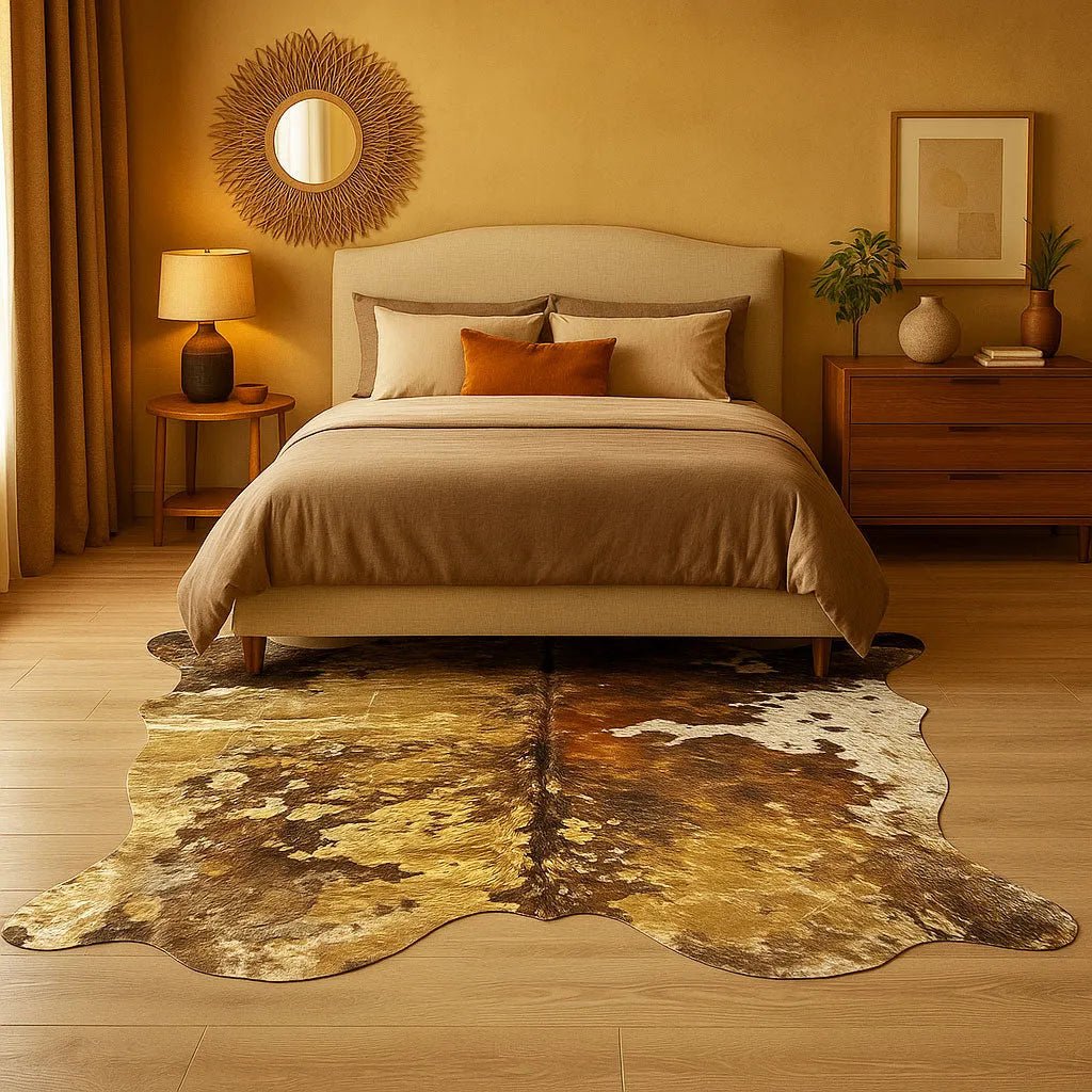 Extra Large Gold Cowhide Size 6.5x 7.9 ft - 5242