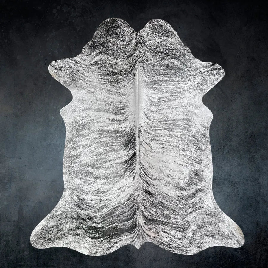 Extra Large Gray Brindle Cowhide Rug Size 6.9x 8.1 ft - 5288