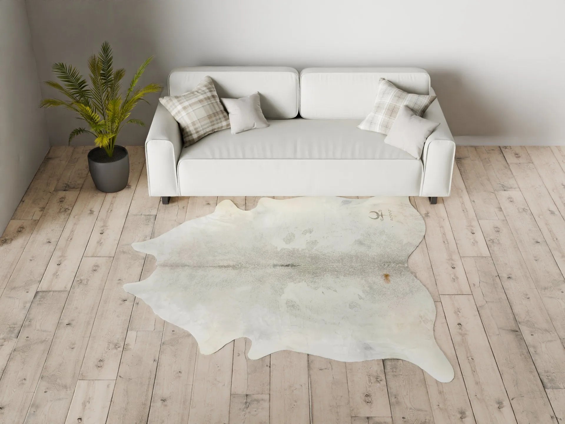 Extra Large Gray Cowhide Rug Size 7.6x6.7 ft - 4650