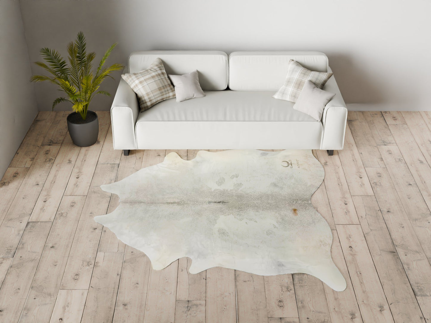 Extra Large Gray Cowhide Rug Size 7.6x6.7 ft ---4650 - Rodeo Cowhide Rugs