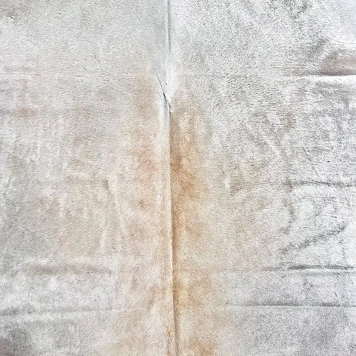 Extra Large Gray Tan Cowhide Rug Size 6.3x 7.8 ft - 5259F