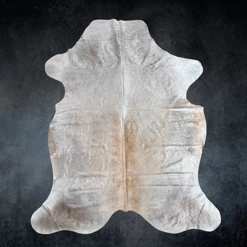 Extra Large Gray Tan Cowhide Rug Size 6.3x 7.8 ft - 5259F