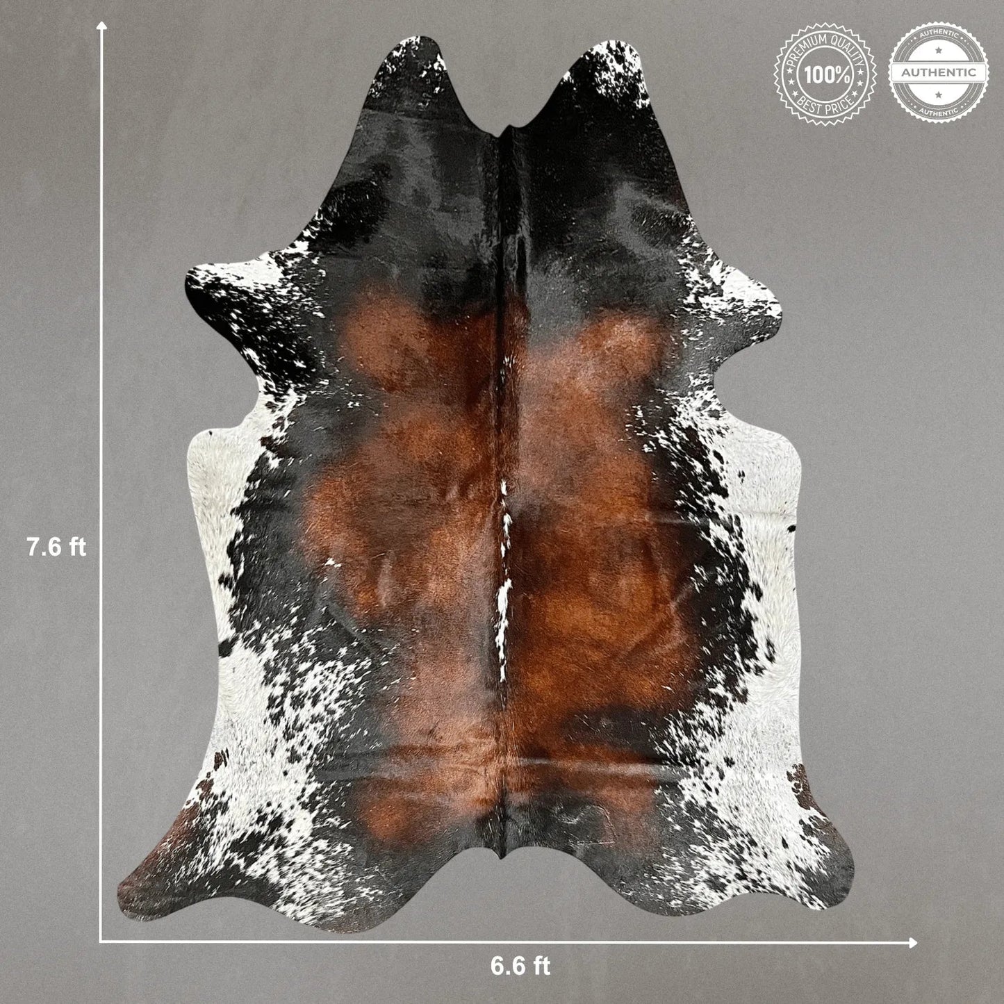 Extra Large Longhorn Cowhide Rug Size 6.6x 7.6 ft - 5310