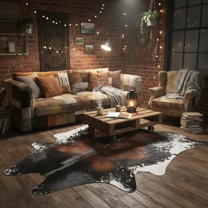 Extra Large Longhorn Cowhide Rug Size 6.6x 7.6 ft - 5310