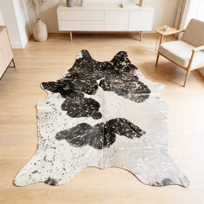 Extra Large Metallic Cowhide Rug Size 7x 8.2 ft - 5306