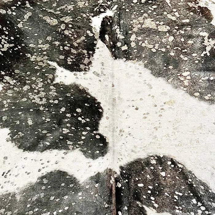 Extra Large Metallic Cowhide Rug Size 7x 8.2 ft - 5306
