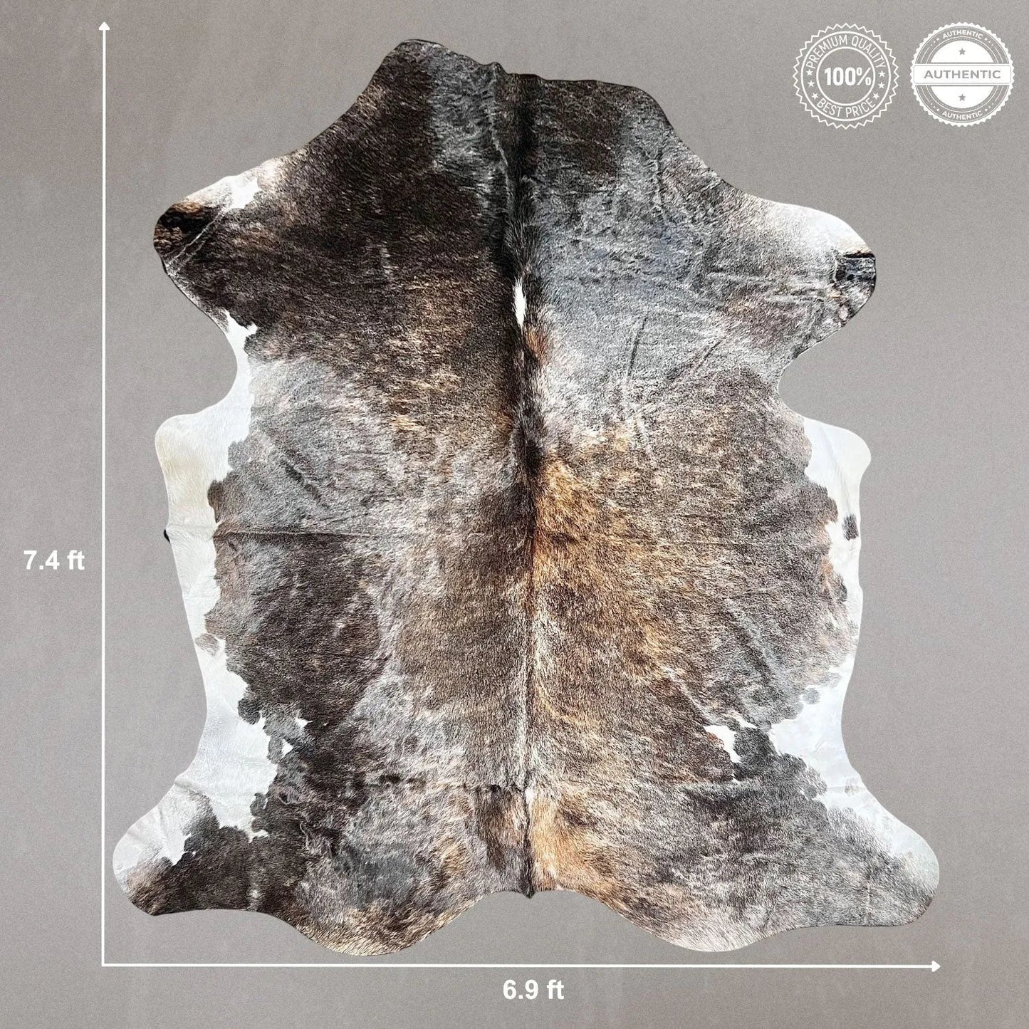 Extra Large Rustic Cowhide Size 6.9x 7.4 ft - 5225E