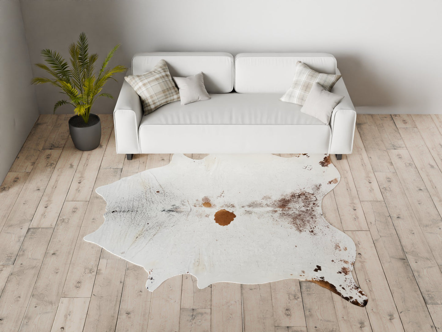 Extra Large Salt and Pepper Cowhide Rug Size 8 x 7 ft---4694 - Rodeo Cowhide Rugs
