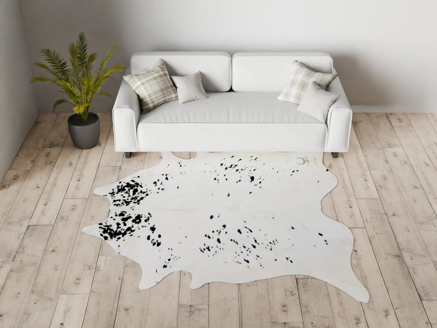 Extra Large Spotted Cowhide Rug Size 8x6.2 ft - 4657