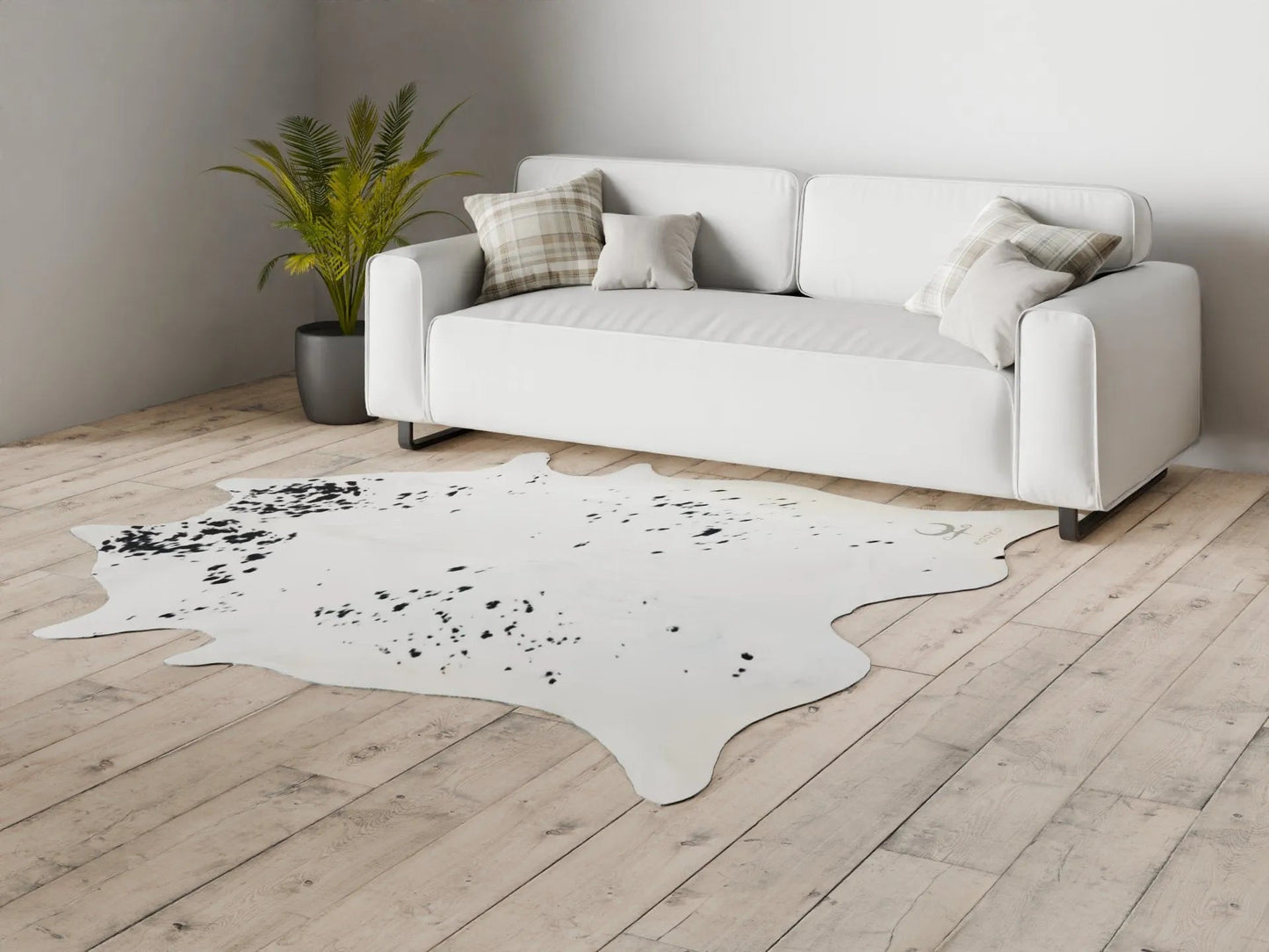 Extra Large Spotted Cowhide Rug Size 8x6.2 ft - 4657