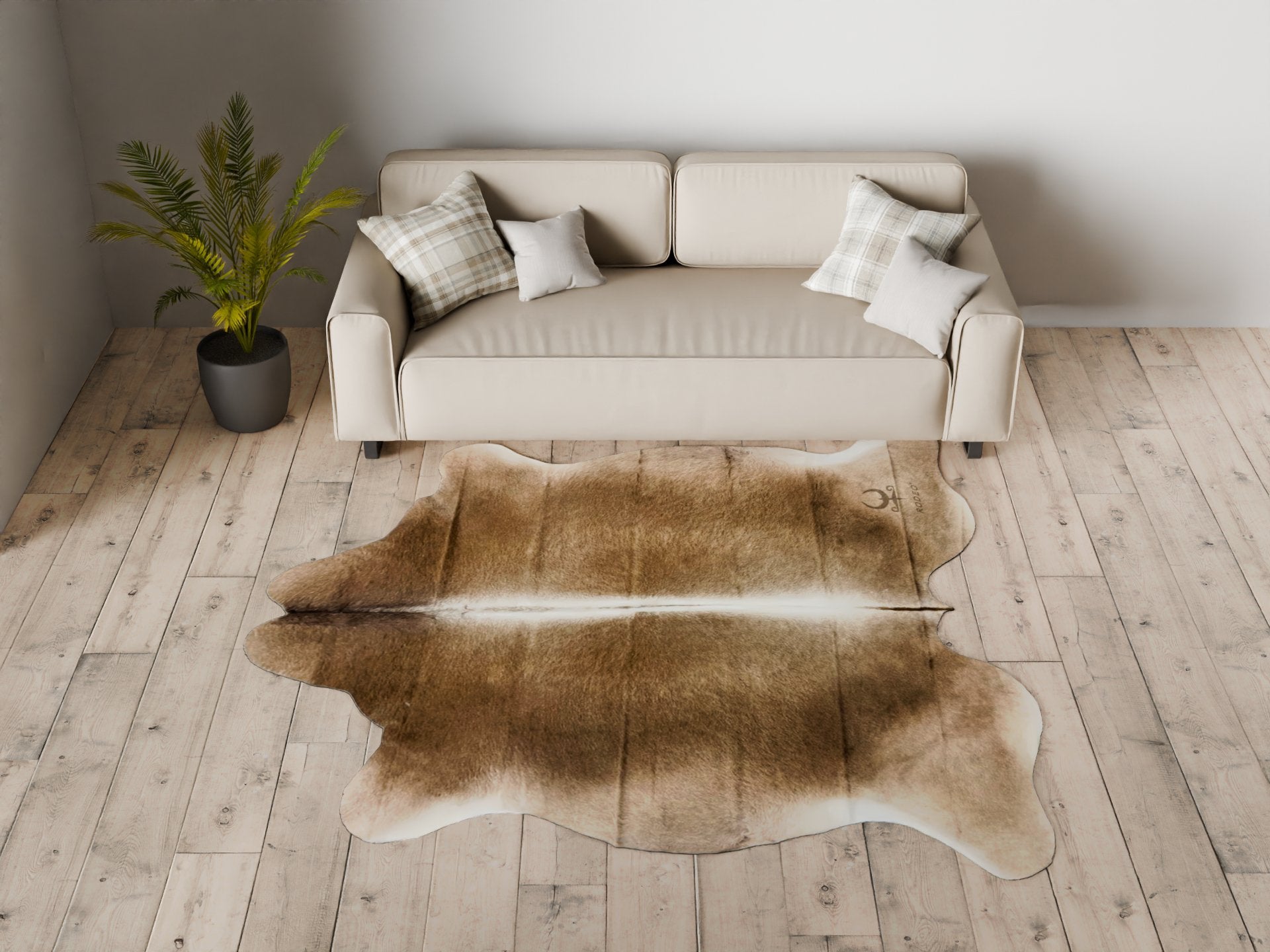 Extra Large Taupe Cowhide Rug - Rodeo Cowhide Rugs