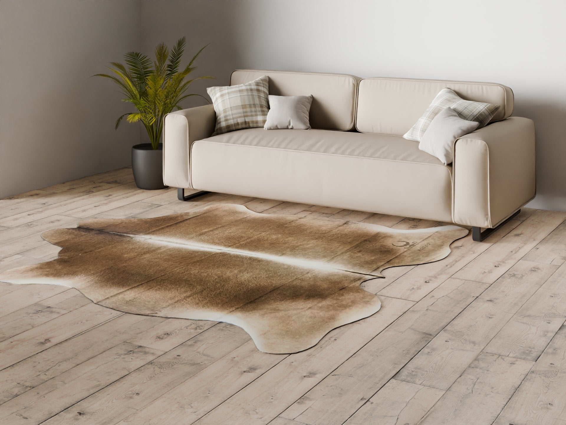 Extra Large Taupe Cowhide Rug - Rodeo Cowhide Rugs