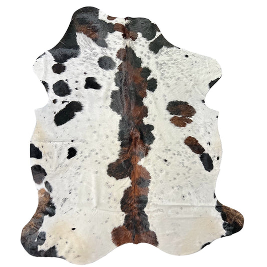 Extra Large Tricolor Cowhide Rug K369 - 6.7x 7.6 ft