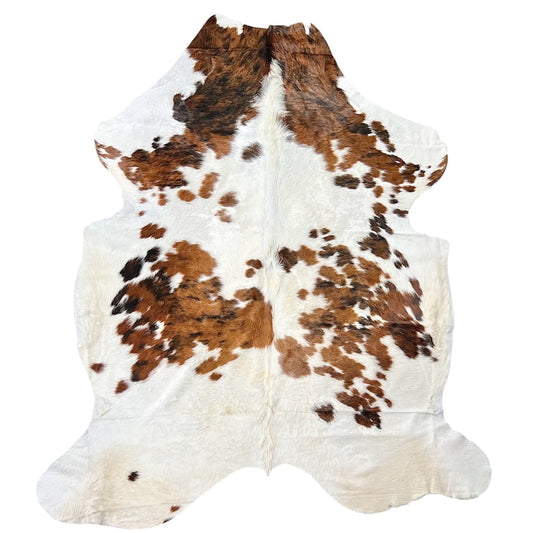 Extra Large Tricolor Cowhide Rug L361 - 6.9x 7.7 ft