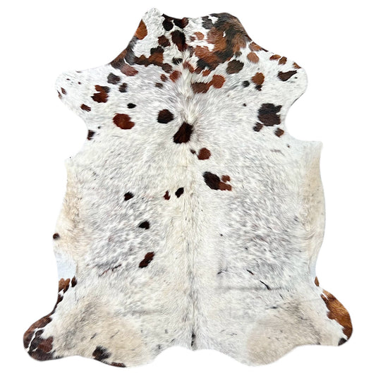 Extra Large Tricolor Cowhide Rug L401 - 6.7x 7.7 ft