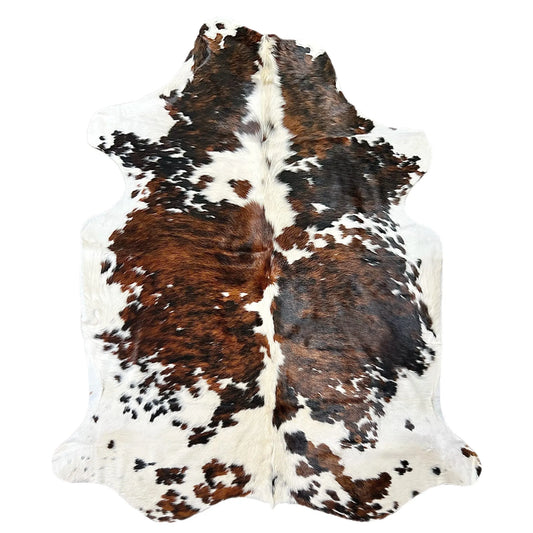 Extra Large Tricolor Cowhide Rug S619 - 6.2x7.5 ft