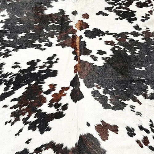 Extra Large Tricolor Cowhide Rug Size 5.10x 7.4 ft - 5337O