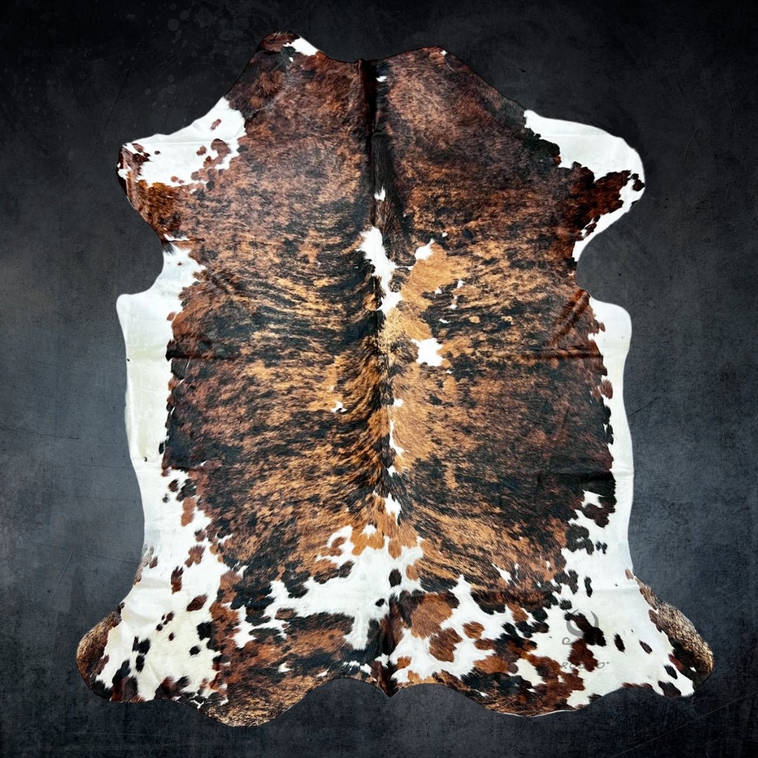 Extra Large Tricolor Cowhide Rug Size 6.10 x8 ft - 4867 - Rodeo Cowhide Rugs