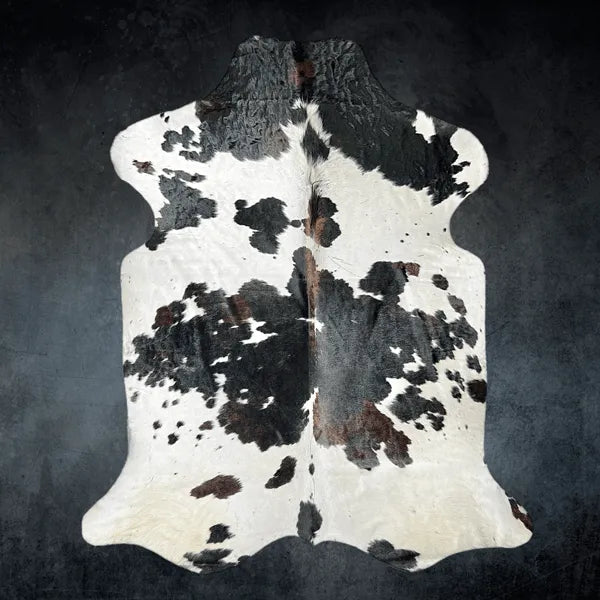 Extra Large Tricolor Cowhide Rug Size 6.6 x 8.2 ft - 5344P