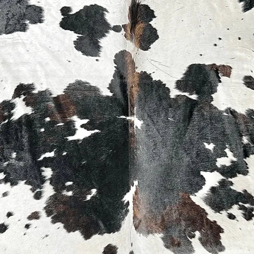 Extra Large Tricolor Cowhide Rug Size 6.6 x 8.2 ft - 5344P