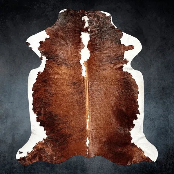 Extra Large Tricolor Cowhide Rug Size 6.6x 7.3 ft - 5340P