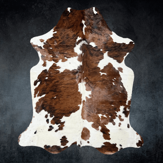 Extra Large Tricolor Cowhide Rug Size 6.7 x7.7 ft - 5383S