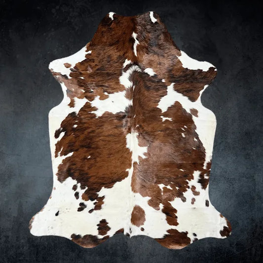 Extra Large Tricolor Cowhide Rug Size 6.7 x7.7 ft - 5383S