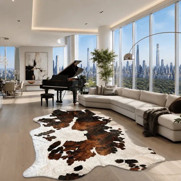 Extra Large Tricolor Cowhide Rug Size 7 x 8 ft - 5345P