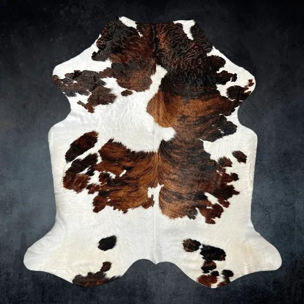 Extra Large Tricolor Cowhide Rug Size 7 x 8 ft - 5345P