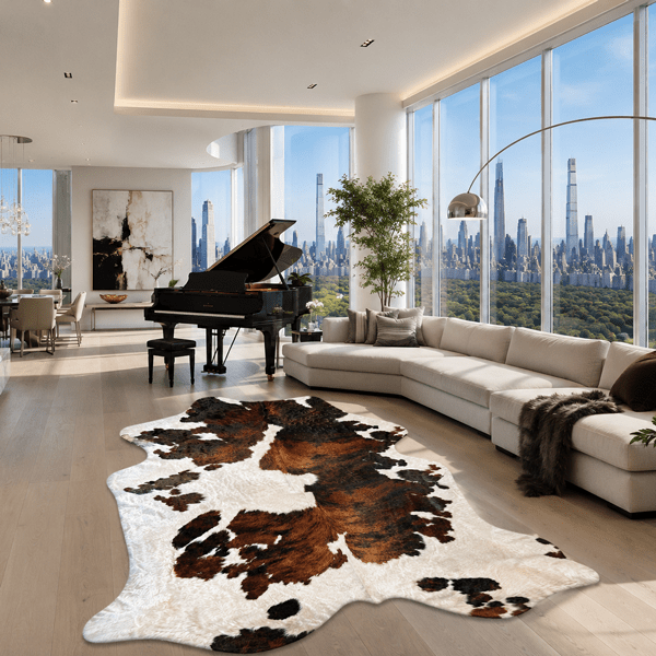 Extra Large Tricolor Cowhide Rug Size 7 x 8 ft - 5345P