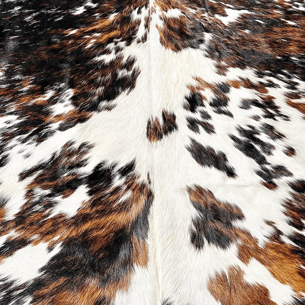 Extra Large Tricolor Cowhide Rug Size 7.6 x 8.5 ft - 5364Q