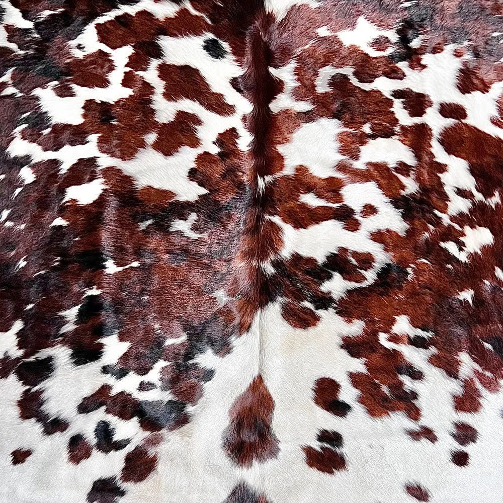 Extra Large Tricolor Cowhide Rug Size 7.6x 8.4 ft - 5255F