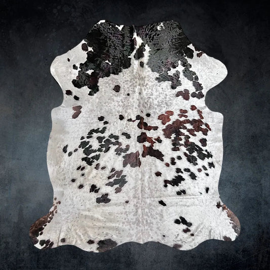 Extra Large Tricolor Cowhide Rug Size 7x 7.10 ft - 5256F