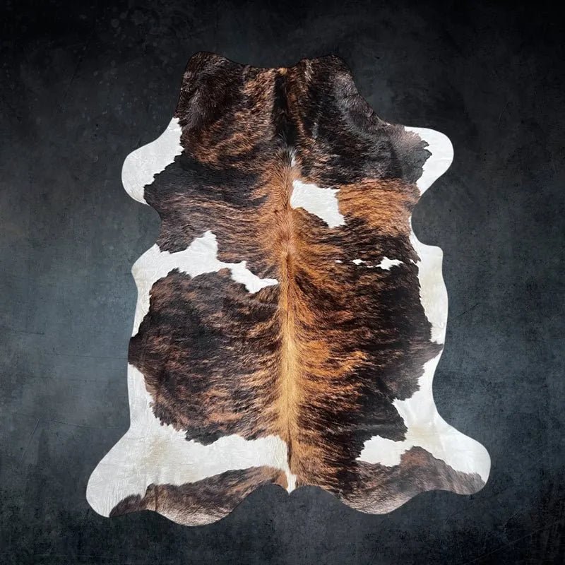 Extra Large Tricolor Cowhide Rug Size 7x 7.10 ft - 5263F