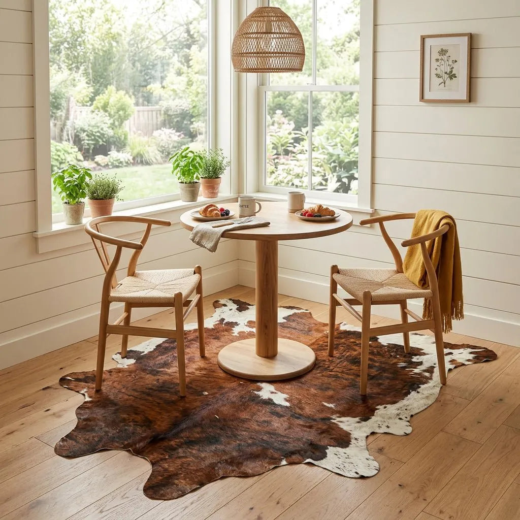 Extra Large Tricolor Cowhide Rug Size 7x 8.2 ft - 5302J