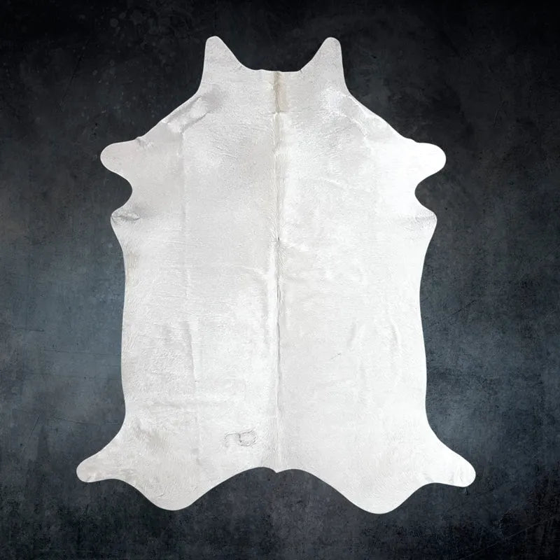 Extra Large White Cowhide Rug Size 6.7x 8.4 ft - 5281