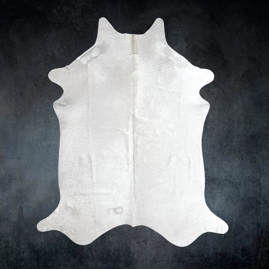 Extra Large White Cowhide Rug Size 6.7x 8.4 ft - 5281