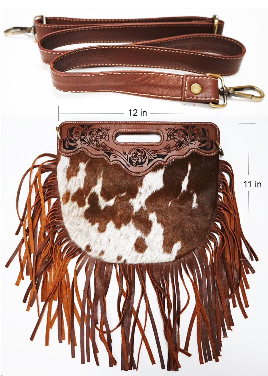 Fringed Crossbody Cow Hair Purse