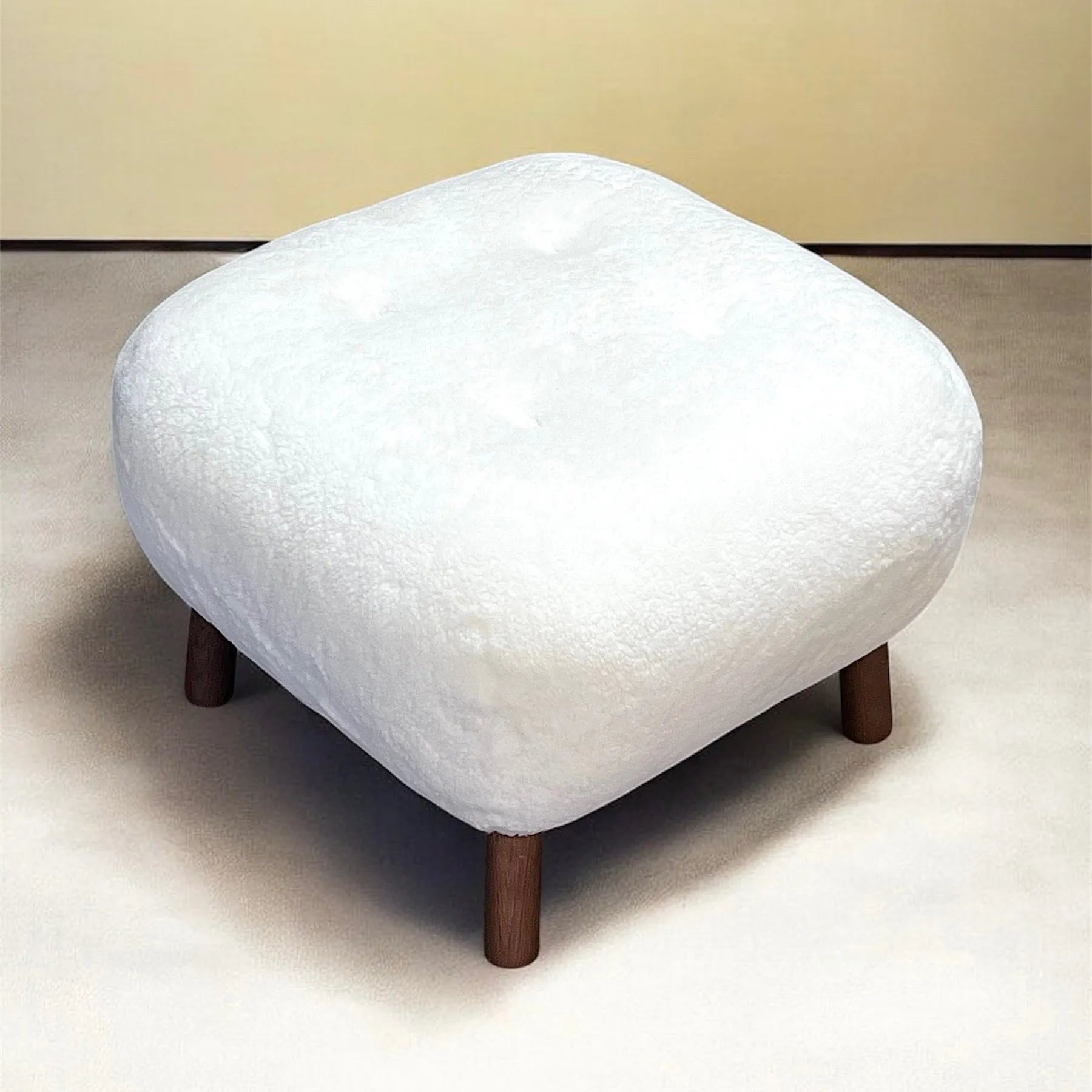 Genuine Sheepskin Ottoman Stool