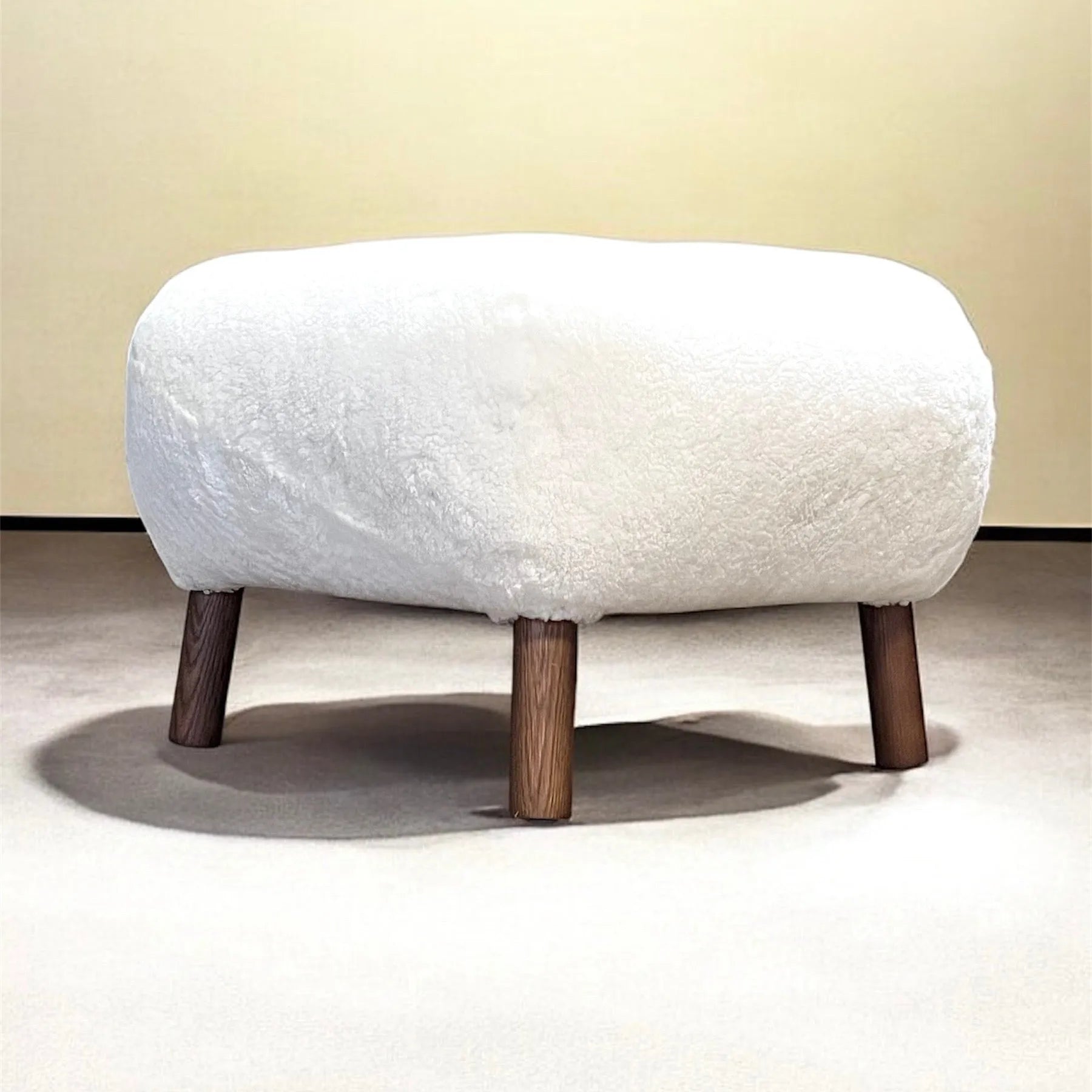 Genuine Sheepskin Ottoman Stool