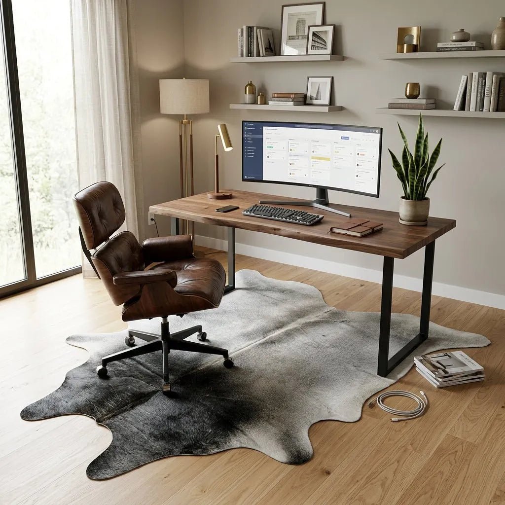 Gray Cowhide Rug Size 5.10x 6.7 ft - 5298J