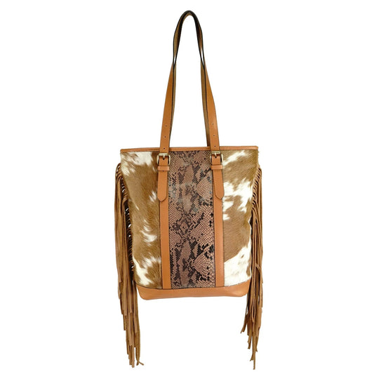 Hair on genius leather hair on cowhide women's tote bag