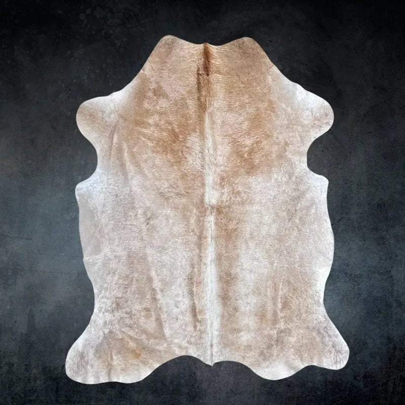 Large Beige Cowhide Rug Size 5.9x 6.11 ft - 5262F