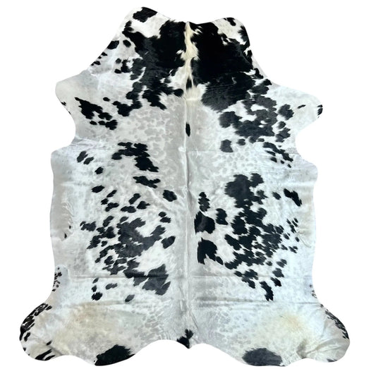 Large Black and White Cowhide Rug D122 - 6.5x7.2