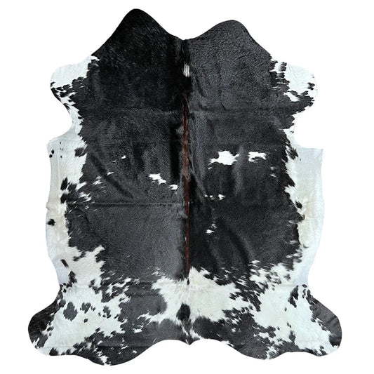 Large Black and White Cowhide Rug E196 - 6x5.10